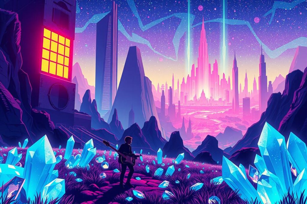 album cover pixel art