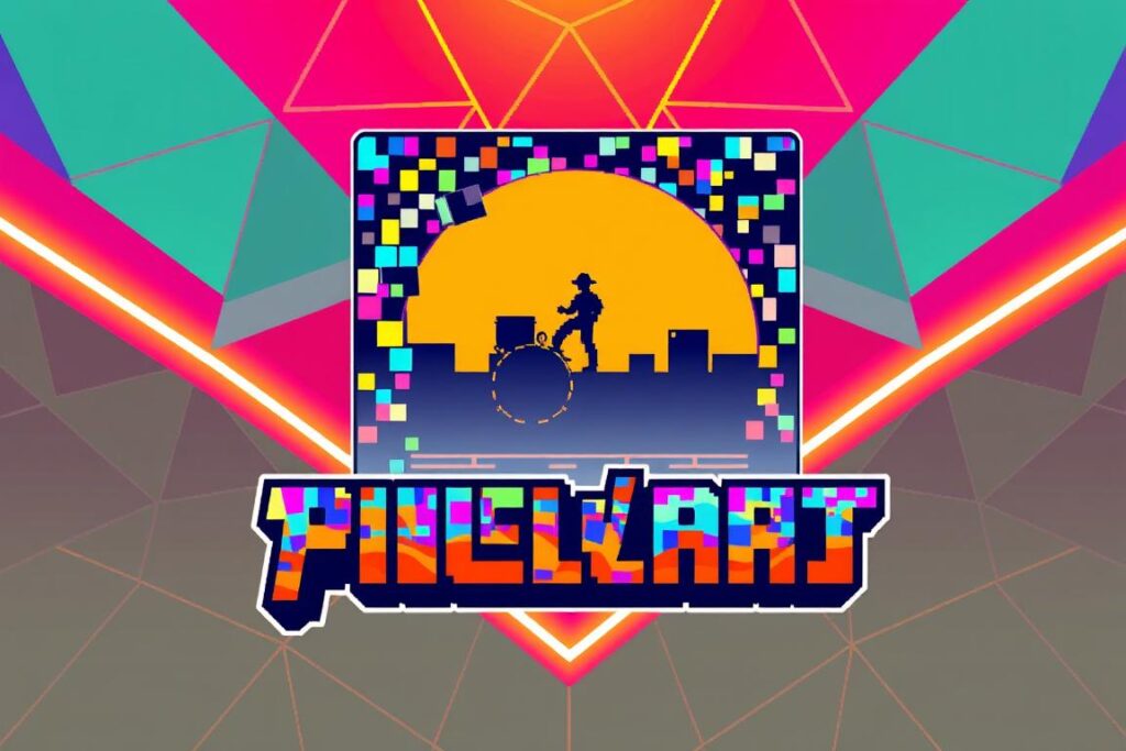 pixel art album cover design